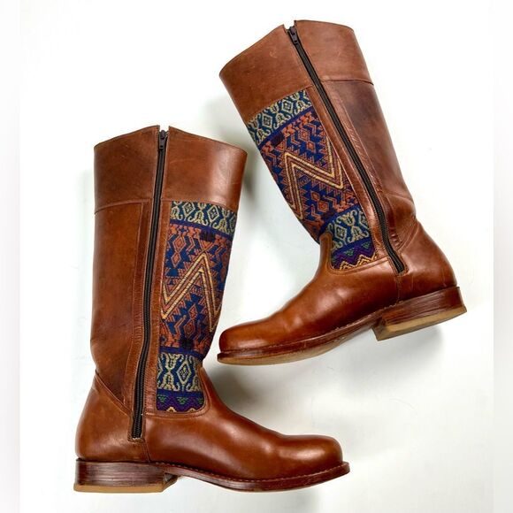 Teysha Leather Riding Boots/Aztec Textile - Picture 9 of 15